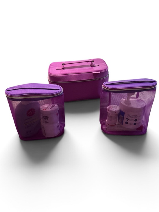 Clinique Other - Clinique Bright Pink Travel Toiletry Organizer Set with Compact Mesh Storage